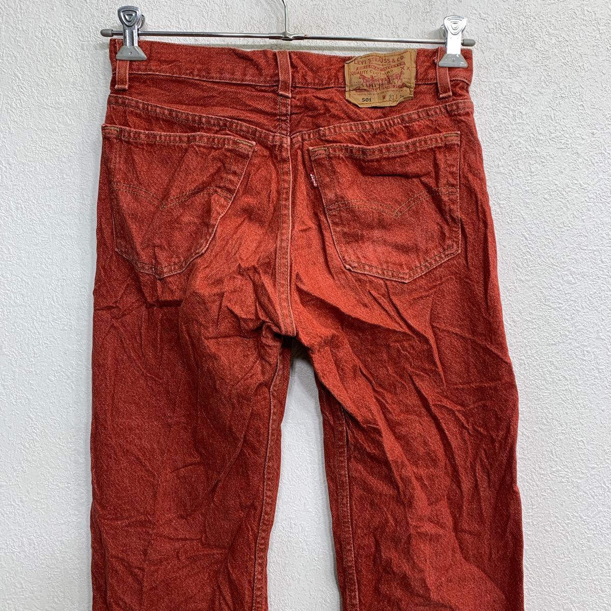 Levi's 501 デニムパンツ W31 リーバイス ボタンフライ レッド系 コットン USA製 古着卸 アメリカ仕入 2401-869_画像5