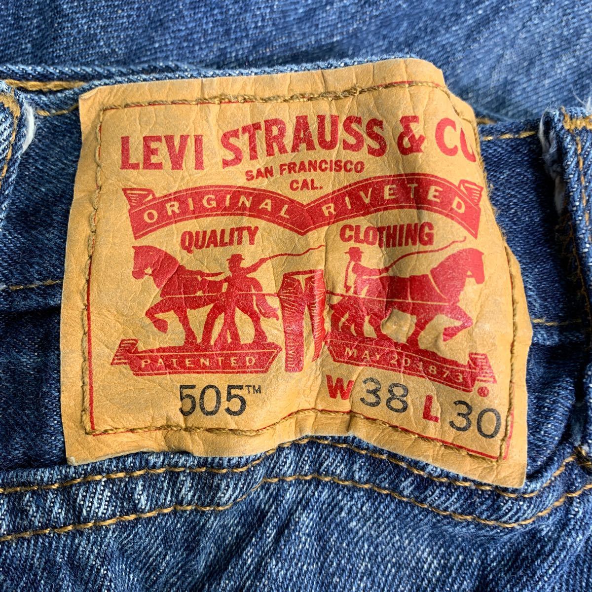 Levi's 505 デニムパンツ W38 リーバイス レギュラーフィット ビッグサイズ インディゴ コットン 古着卸 アメリカ仕入 2401-732_画像8