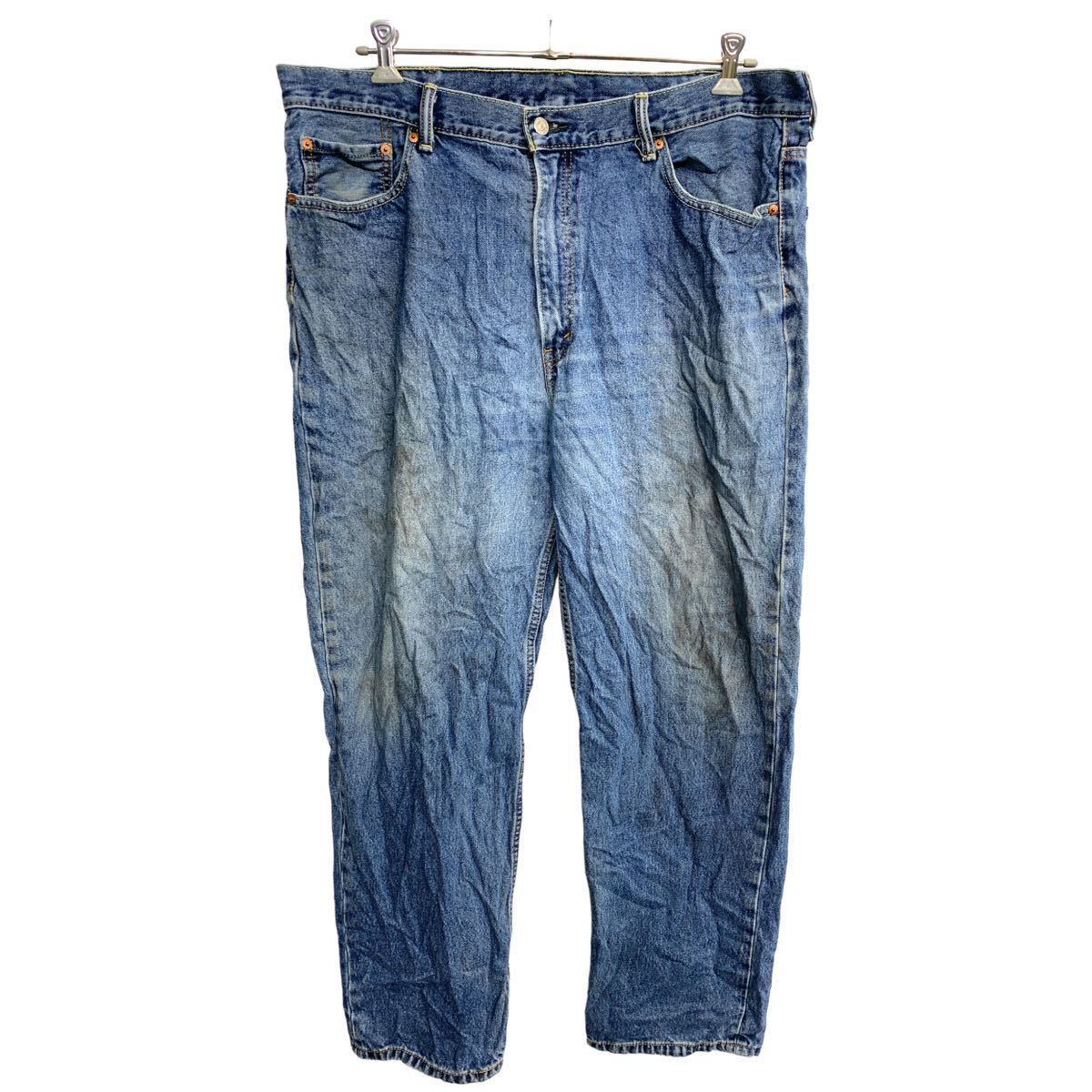 Levi's 550 デニムパンツ W42 リーバイス リラックスフィット ビッグサイズ インディゴ コットン 古着卸 アメリカ仕入 2401-441_画像1