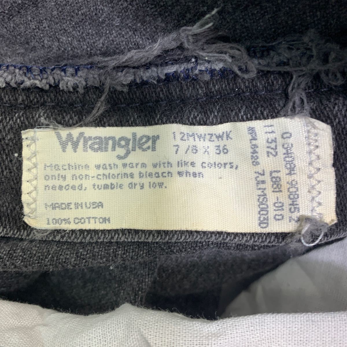 Wrangler カウボーイ ロングパンツ W27 ラングラー レディース 12MWZ ブラック コットン USA製 古着卸 アメリカ仕入 2401-670_画像9