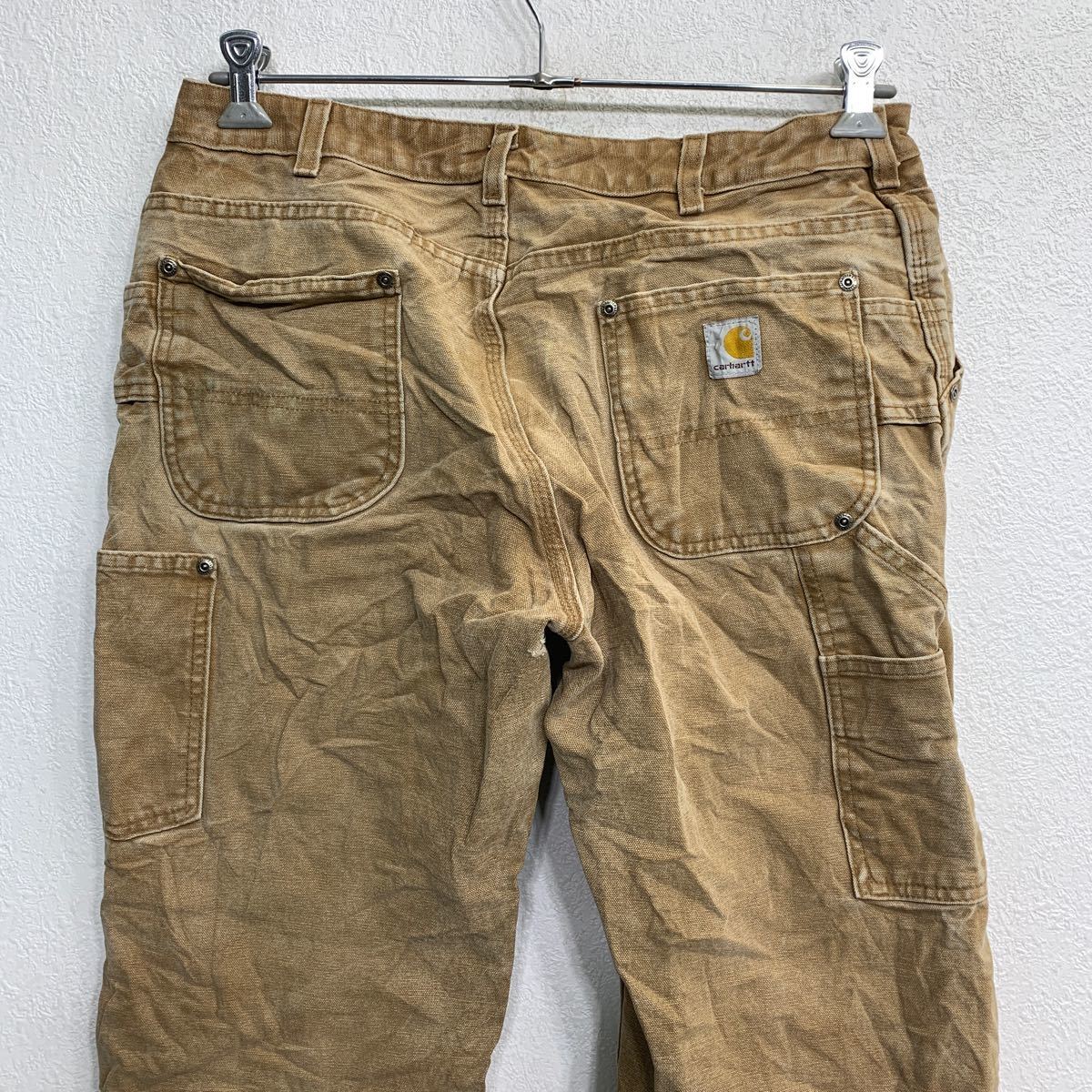 Carhartt ワークパンツ W34 カーハート レディース ダブルニー ブラウン コットン メキシコ製 古着卸 アメリカ仕入 2401-364_画像6