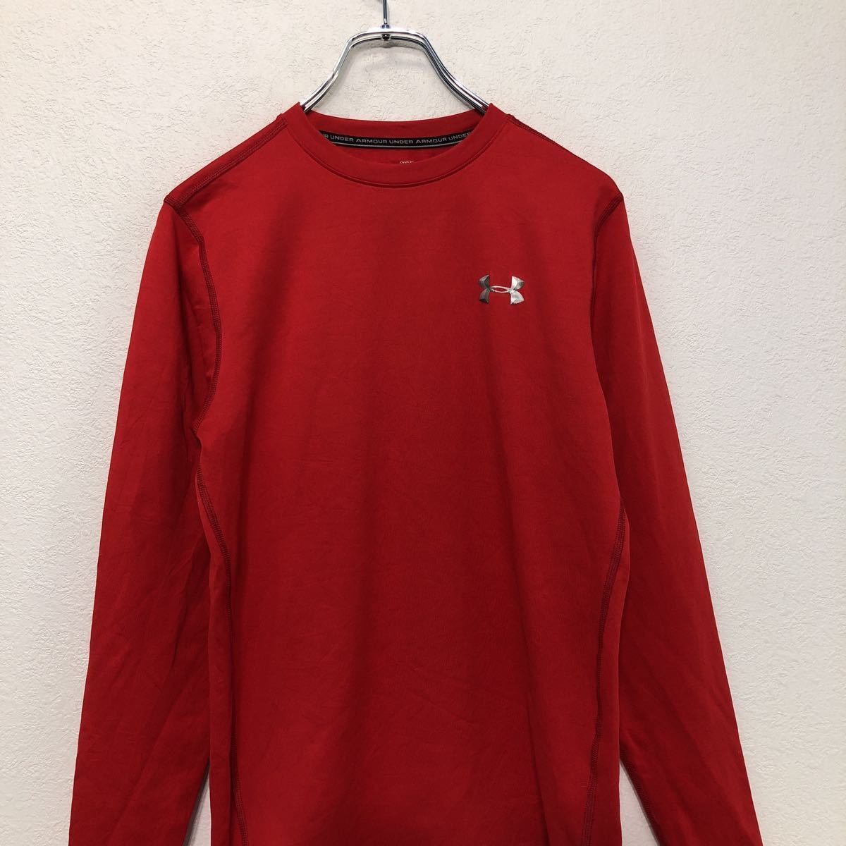 UNDER ARMOUR long sleeve print T-shirt S red light gray Under Armor cool gear long T old clothes . America buying up a510-6056