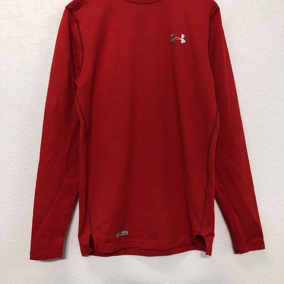 UNDER ARMOUR long sleeve print T-shirt S red light gray Under Armor cool gear long T old clothes . America buying up a510-6056