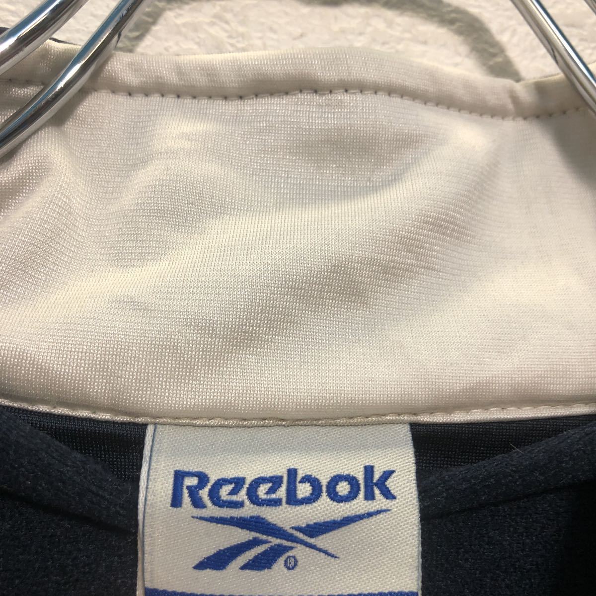 Reebok ジップアップ ロゴ スウェットトレーナー XS ネイビー ブルー リーボック 裏起毛 古着卸 アメリカ仕入 a510-5529_画像7