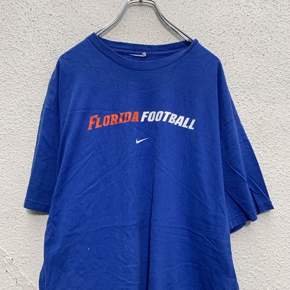 NIKE 半袖 プリントTシャツ 2XL～ ブルー オレンジ ホワイト ナイキ ビッグサイズ アメフト GATORS 古着卸 アメリカ仕入 a604-5591_画像2