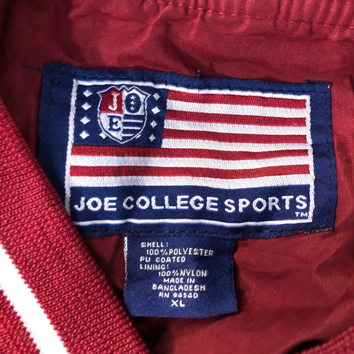 JOE COLLEGE SPORTS ナイロン ベスト XL レッド ホワイト ジョーカレッジスポーツ ロゴ Vネック ライン 古着卸 アメリカ仕入 a511-5959_画像8