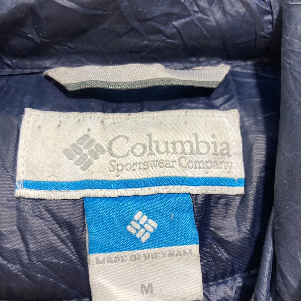 Columbia ジップアップ ナイロン ジャケット M ネイビー ホワイト コロンビア フーディー 古着卸 アメリカ仕入 a511-5500_画像7
