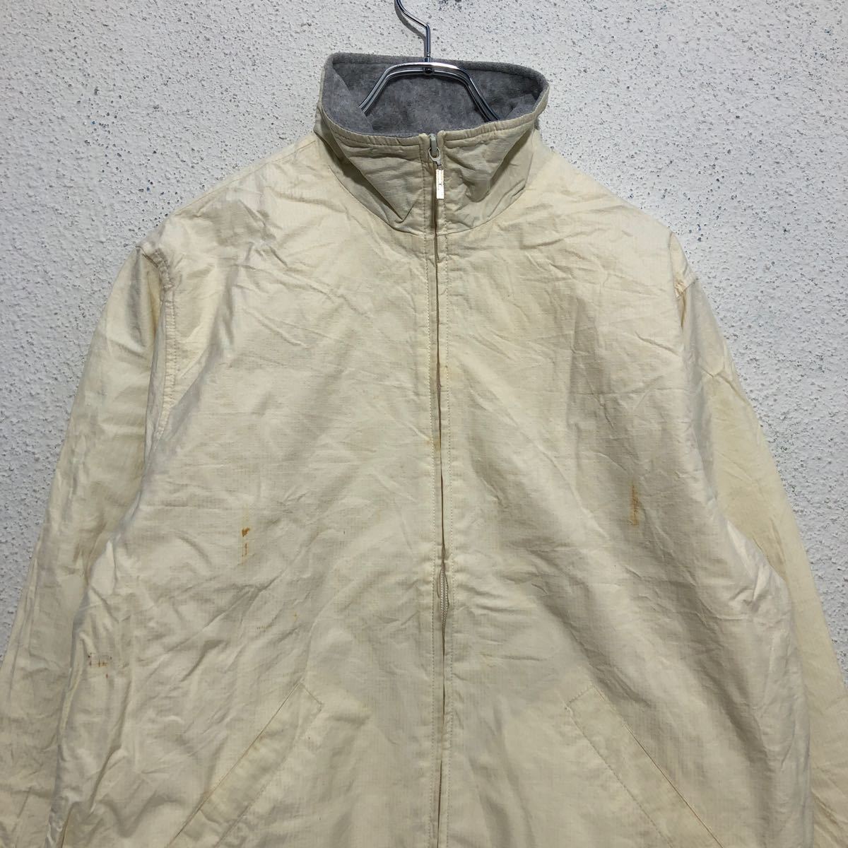 TOMMY HILFIGER ナイロン ジャケット M クリームイエロー トミーヒルフィガー ジップアップ ポケット 古着卸 アメリカ仕入 a512-5534_画像2