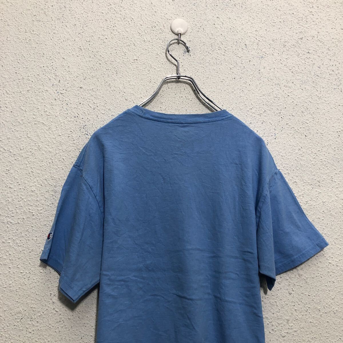 Champion 半袖 プリント Tシャツ M チャンピオン ブルー ホワイト クルーネック 古着卸 アメリカ仕入 a604-5713_画像5