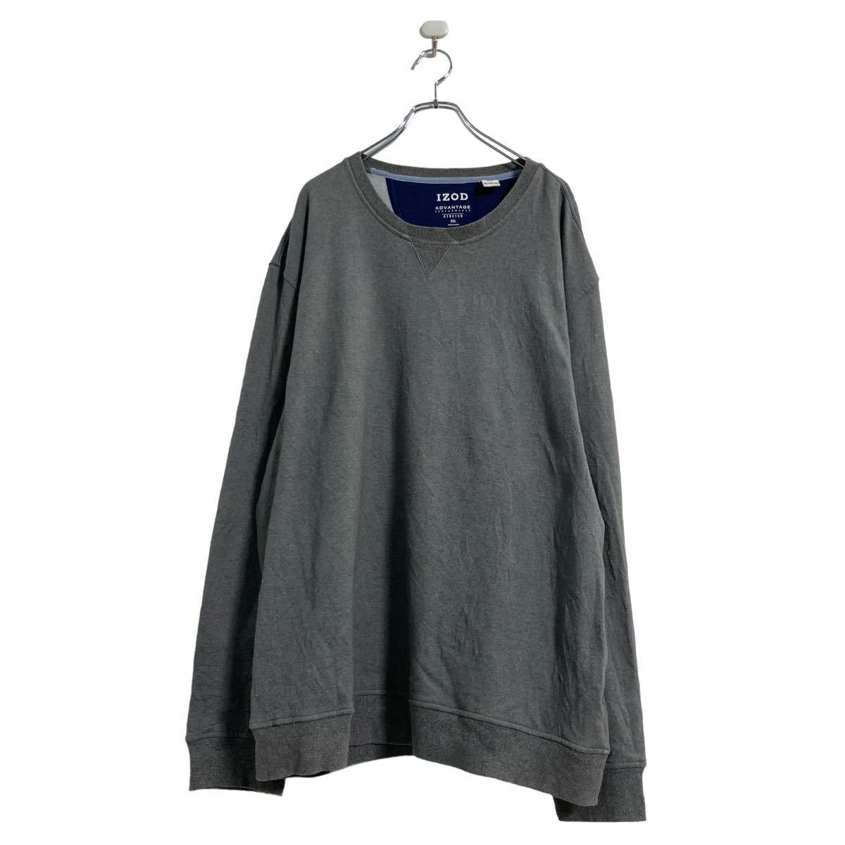 IZOD 無地 スウェット トレーナー 3XL グレー シンプル ビッグサイズ 古着卸 アメリカ仕入 a601-6227