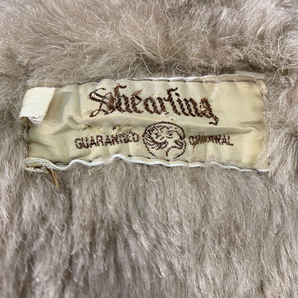 Shearling フェイクムートン ジャケット 44 XL～ レディース グレージュ ビッグサイズ コート ボア 古着卸 アメリカ仕入 a602-5913_画像10