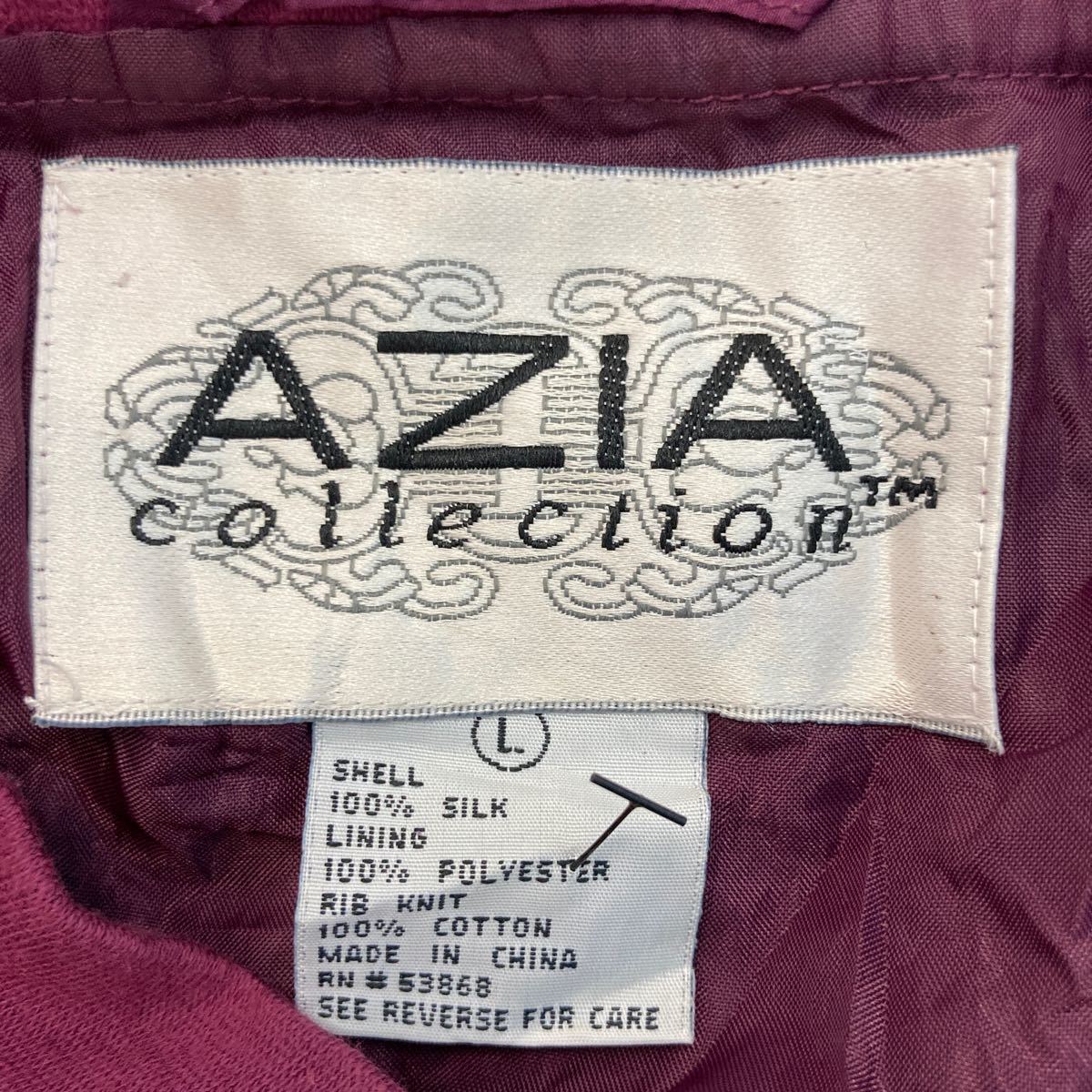 AZIA ジップアップジャケット ブルゾン L ボルドー 古着卸 アメリカ仕入 a602-5507_画像7