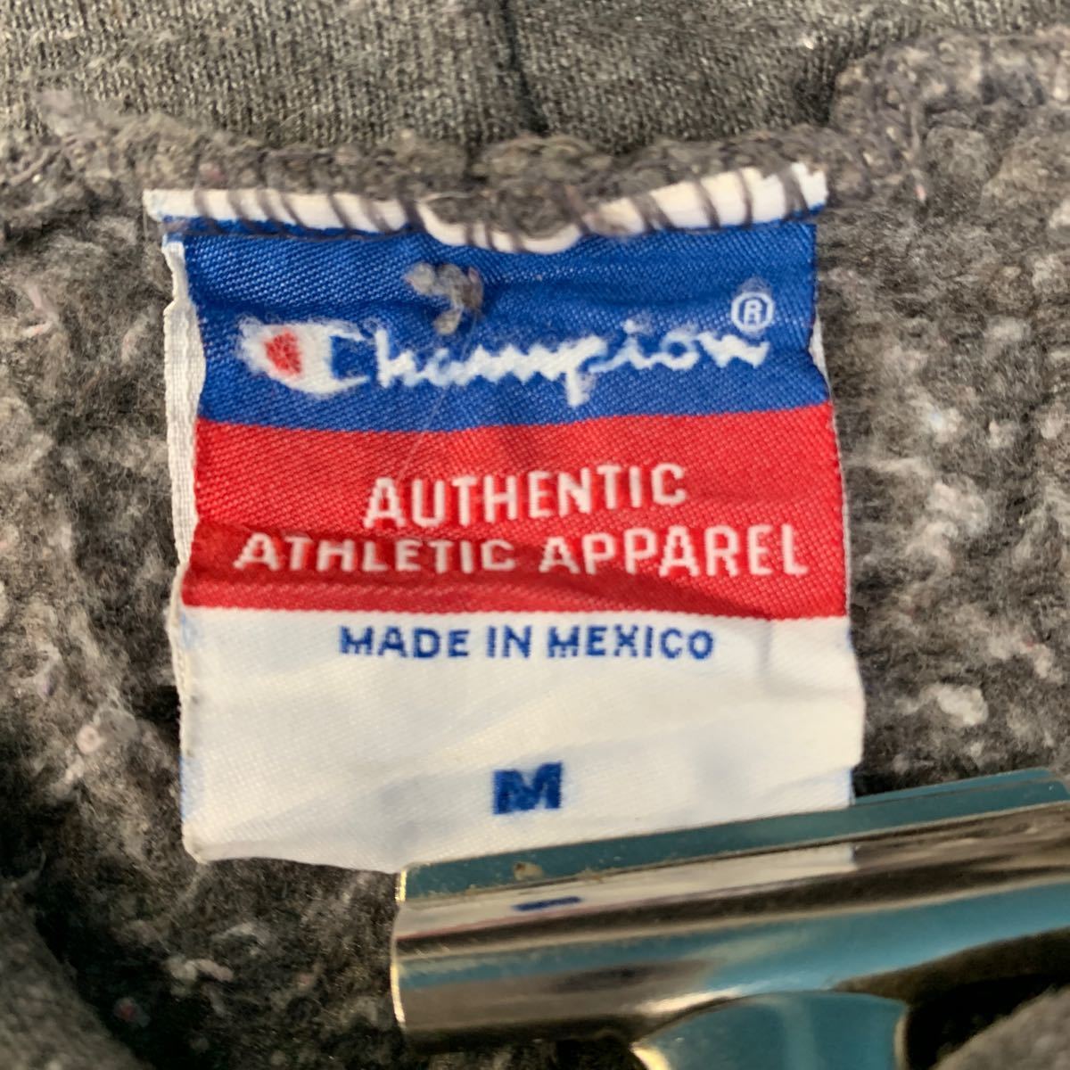 Champion ロゴ スウェット パーカー M グレー チャンピオン メキシコ製 プルオーバー 裏起毛 ミシガン 古着卸 アメリカ仕入 a602-5935_画像8