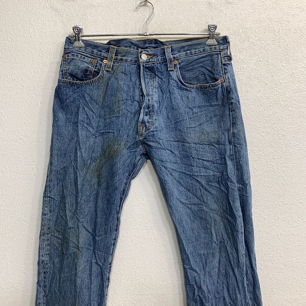 Levi's 501 デニムパンツ W34 リーバイス ボタンフライ ブルー コットン 古着卸 アメリカ仕入 2402-145_画像2