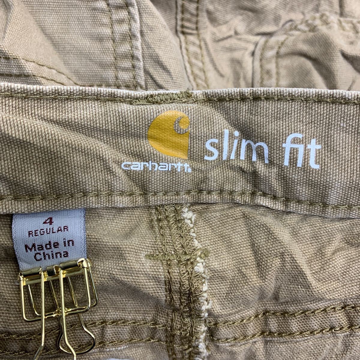 Carhartt ワークパンツ W30 カーハート ペインターパンツ レディース スリムフィット ベージュ 古着卸 アメリカ仕入 2402-418_画像9