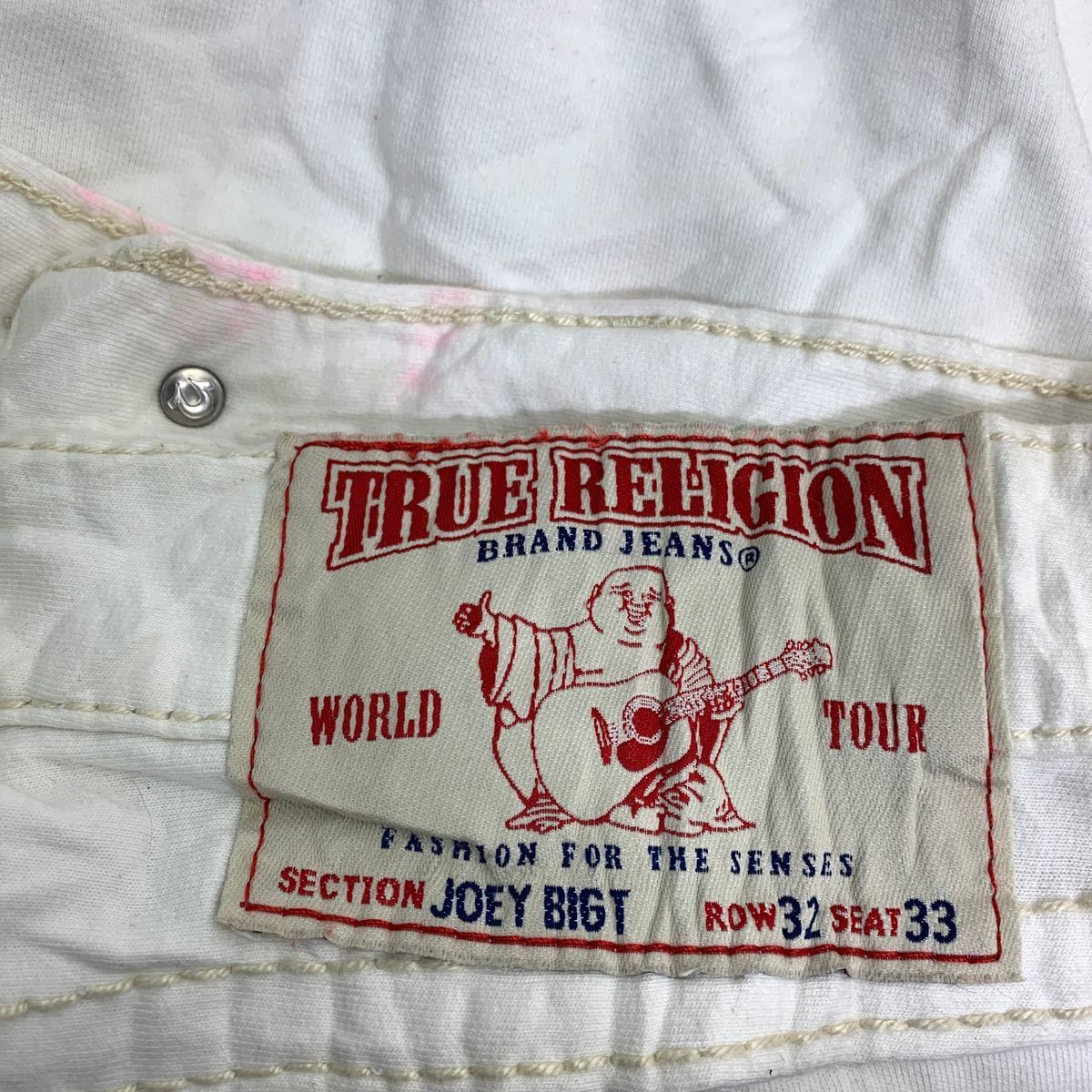 TRUE RELIGION ロングパンツ W37 ビッグサイズ ホワイト USA製 古着卸 アメリカ仕入 2402-393の画像9