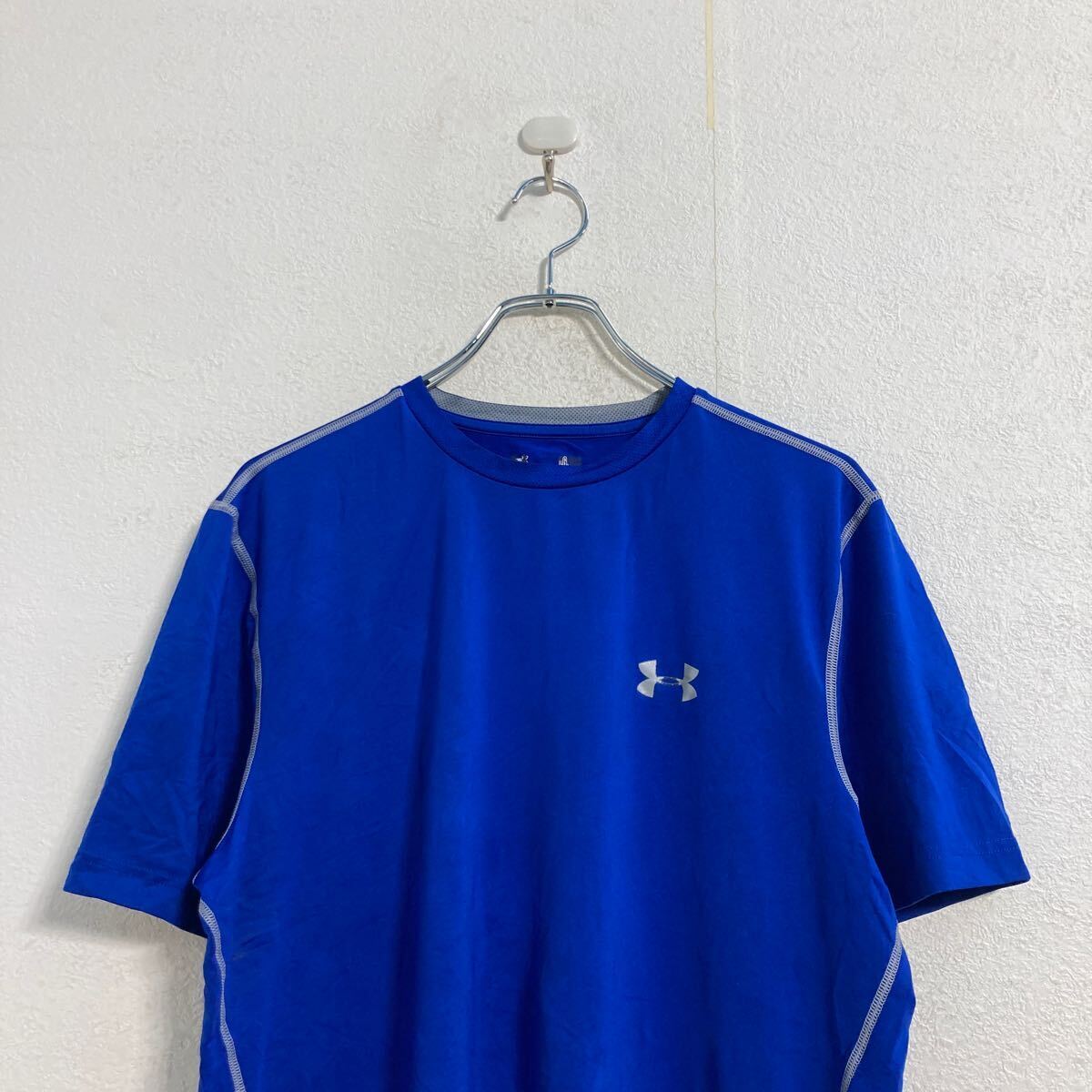UNDER ARMOUR 半袖 ロゴ Tシャツ M～ ブルー アンダーアーマー スポーツ 古着卸 アメリカ仕入 a603-6586_画像2