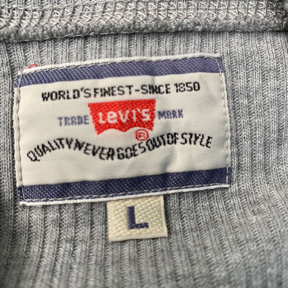 Levi's 長袖 ハイネックTシャツ L グレー リーバイス 袖ロゴ 無地 ロンT ロングTシャツ 古着卸 アメリカ仕入 a603-6050_画像10