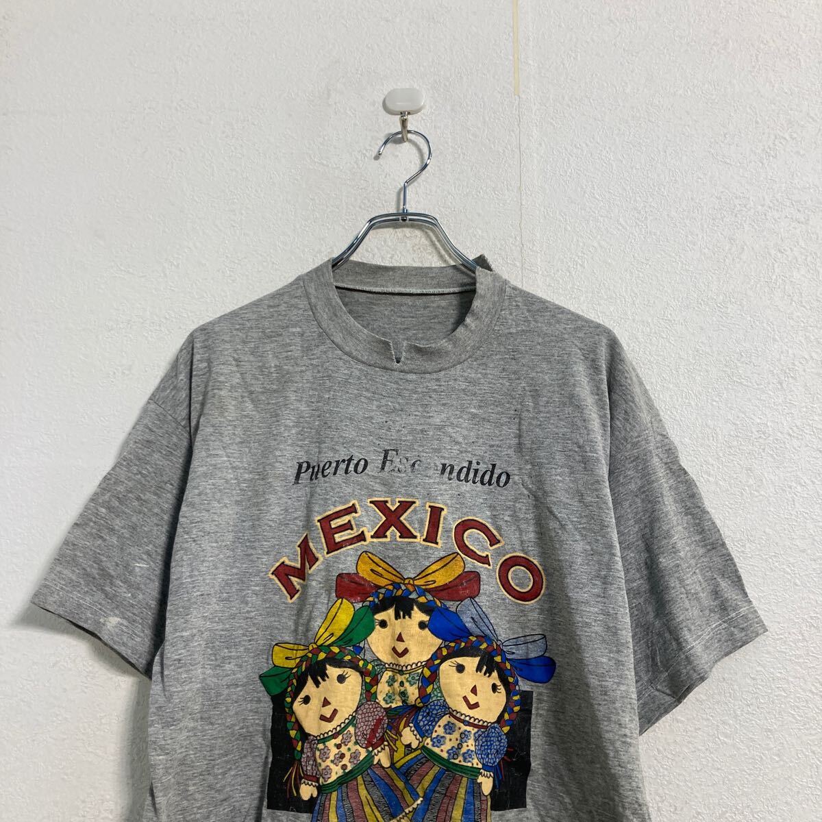 半袖 プリント Tシャツ L～ グレー メキシコ 人形 古着卸 アメリカ仕入 a603-6387_画像2