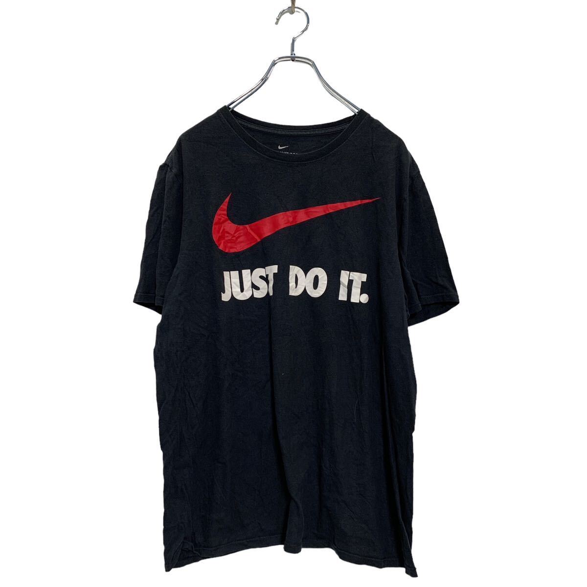 NIKE 半袖 プリントTシャツL ブラック レッド ホワイト ナイキ クルーネック スウォッシュ JUST DO IT 古着卸 アメリカ仕入 a603-6744_画像1