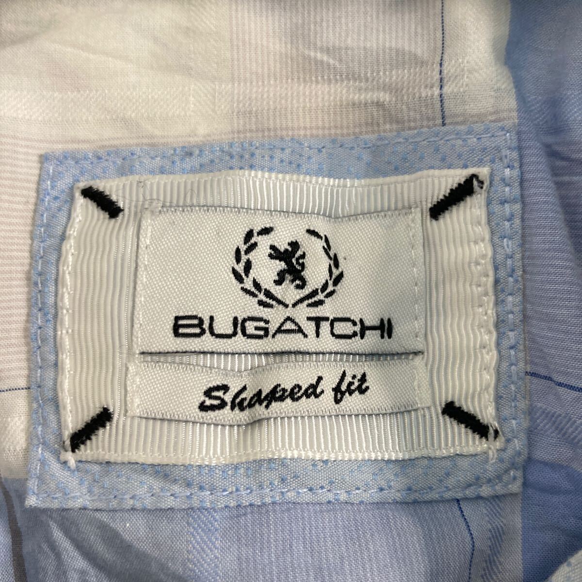 BUGATCHI 長袖 チェックシャツ XL ライトブルー ホワイト ベージュ ウエスタン 古着卸 アメリカ仕入 a603-5629_画像9