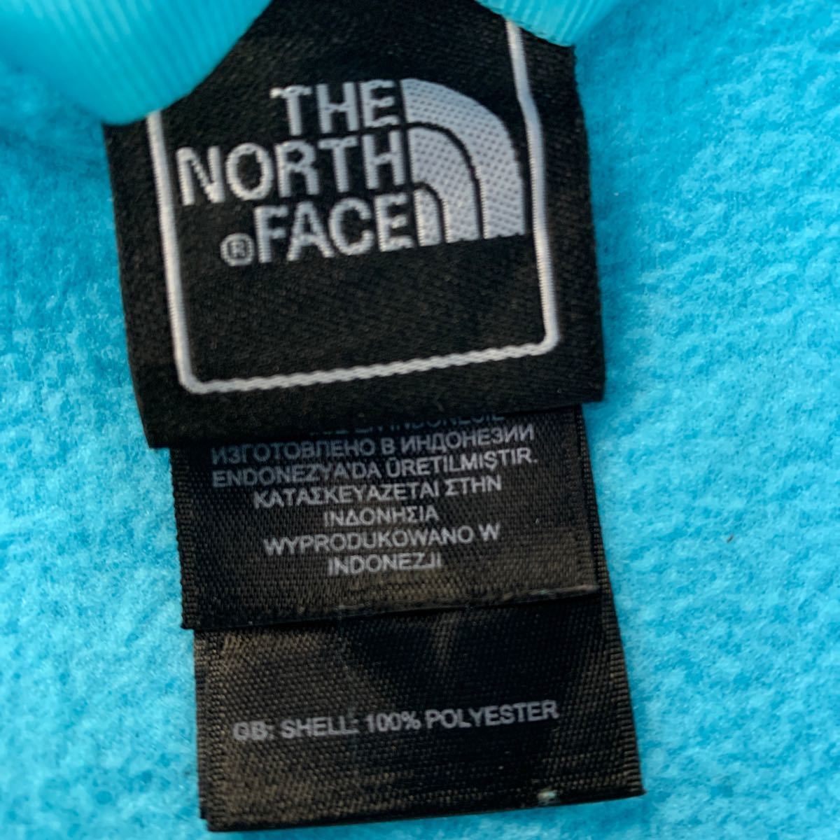 THE NORTH FACE ジップアップ フリースジャケット L 160～ キッズ ライトブルー ノースフェイス 刺繍ロゴ 古着卸 アメリカ仕入 a603-5279_画像10