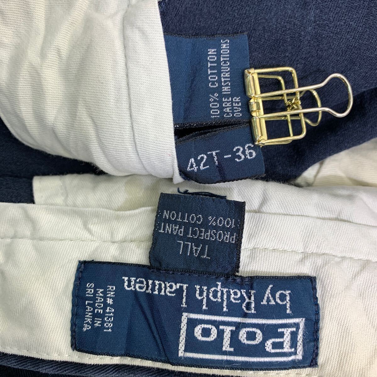 POLO RALPH LAUREN チノパン W42 ポロラルフローレン ビッグサイズ ネイビー コットン 古着卸 アメリカ仕入 2403-1051_画像10