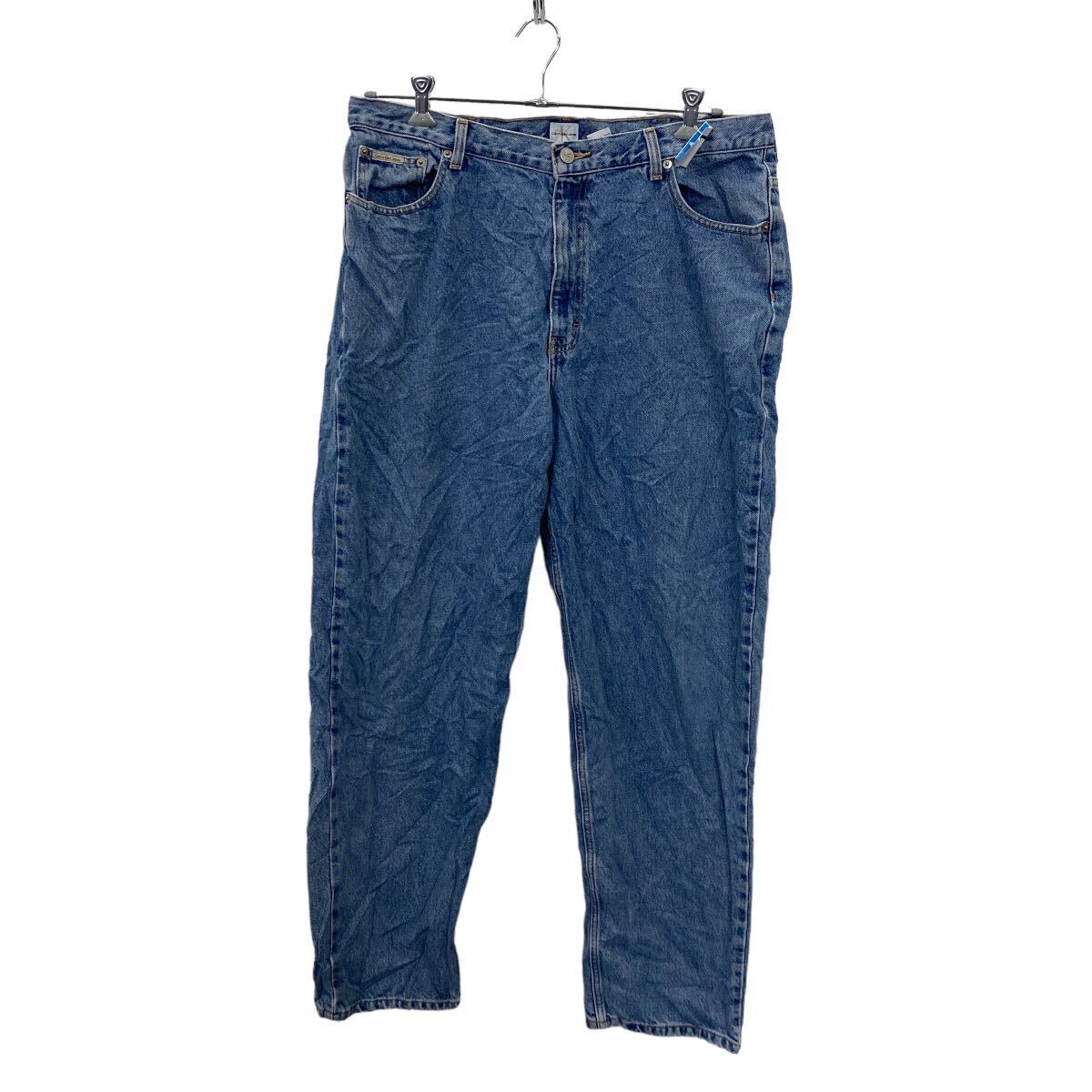 Calvin Klein Jeans W38 カルバンクラインジーンズ ビッグサイズ メキシコ製 ライトブルー コットン 古着卸 アメリカ仕入 2403-384_画像1