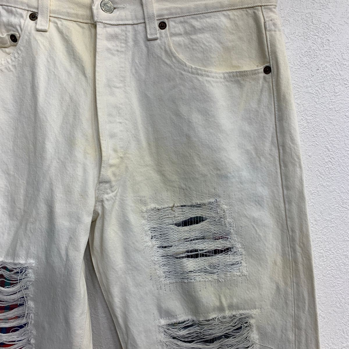 Levi's 501 デニムパンツ W33 リーバイス ボタンフライ ホワイト 古着卸 アメリカ仕入 2403-28_画像4