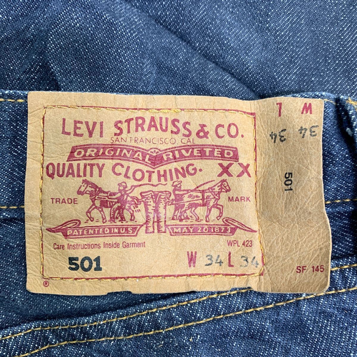 Levi's 501 デニムパンツ W34 リーバイス ボタンフライ インディゴ コットン 古着卸 アメリカ仕入 2404-98_画像7