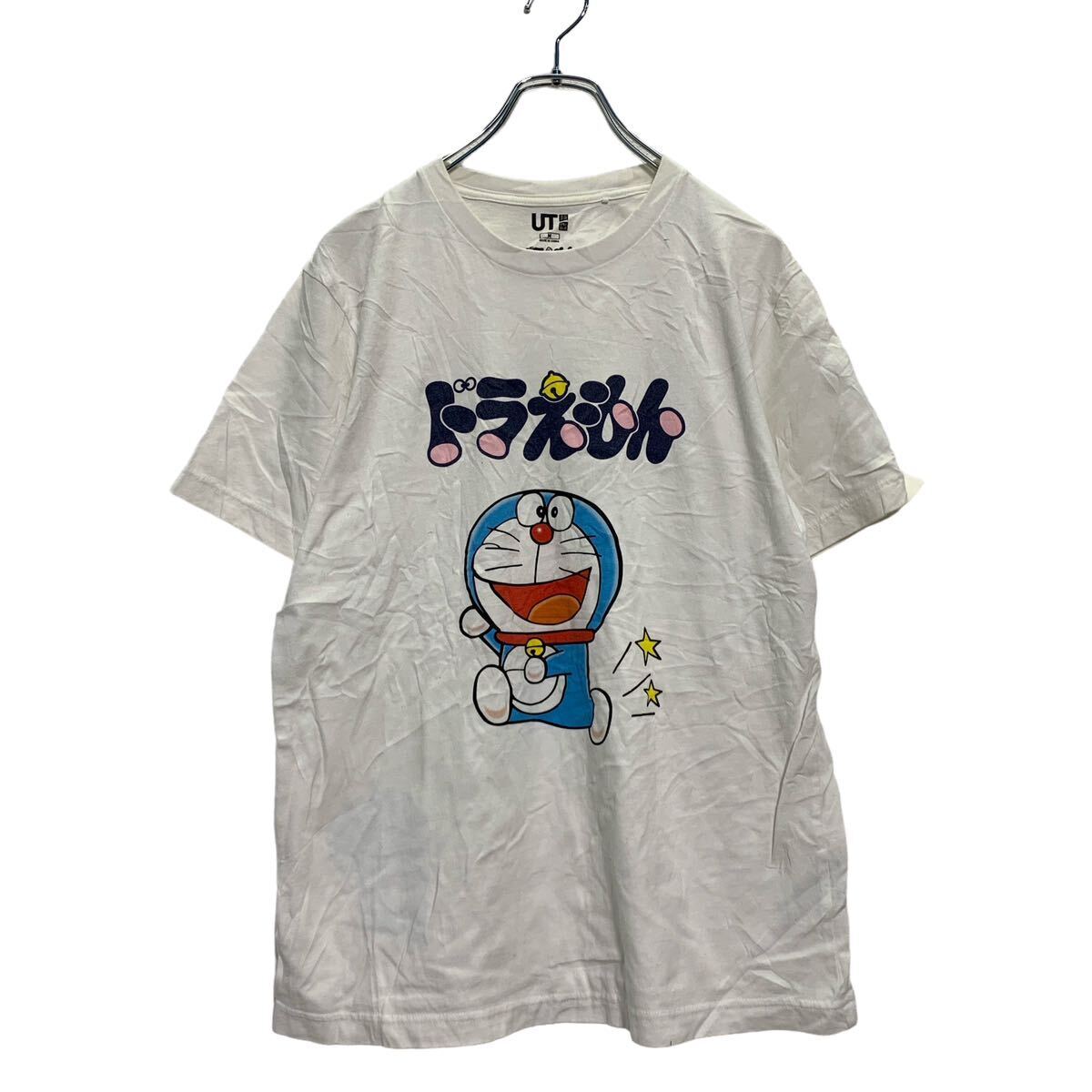 UNIQLO 半袖 キャラクター プリントTシャツ M ホワイト ユニクロ クルーネック ドラえもん バックプリント 古着卸 アメリカ仕入 a604-6010_画像1