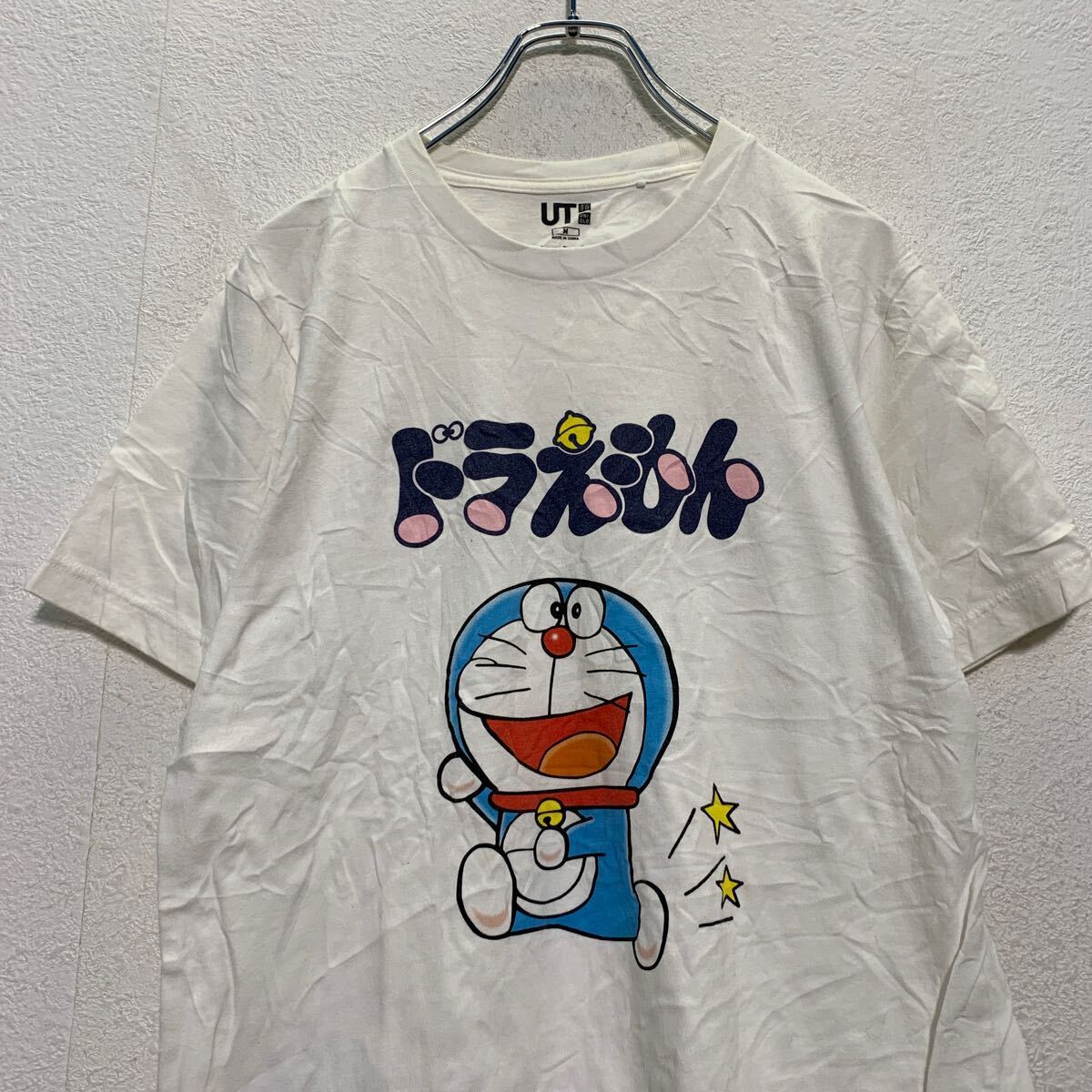 UNIQLO 半袖 キャラクター プリントTシャツ M ホワイト ユニクロ クルーネック ドラえもん バックプリント 古着卸 アメリカ仕入 a604-6010_画像2