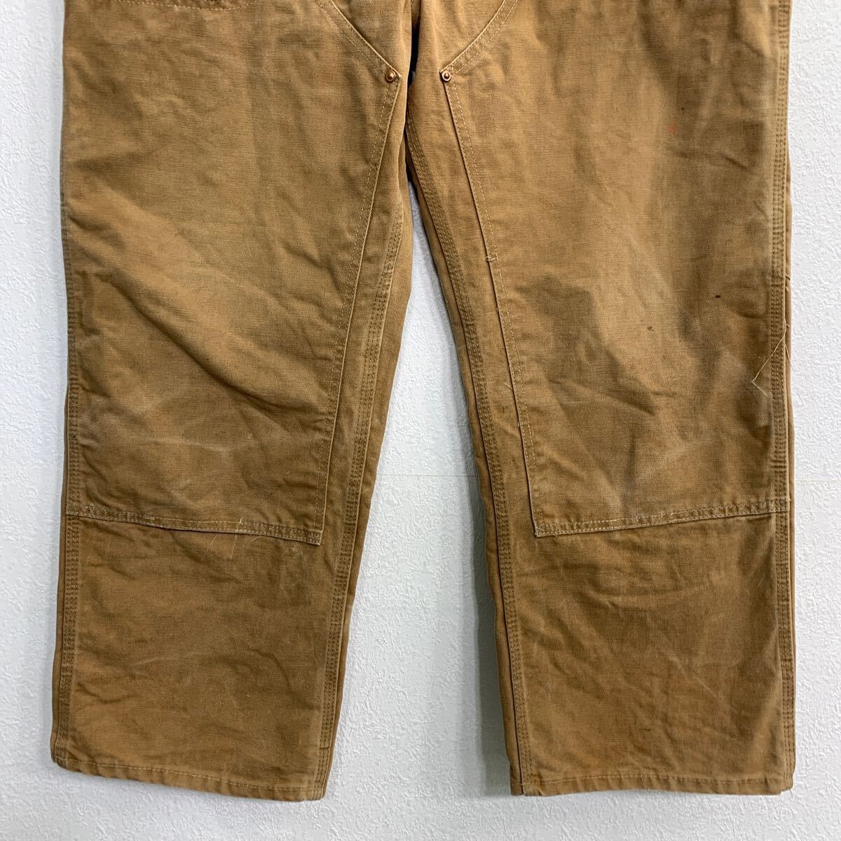 Carhartt ワークパンツ W35 カーハート ダブルニー ブラウン TALONジップ 古着卸 アメリカ仕入 2404-612_画像3