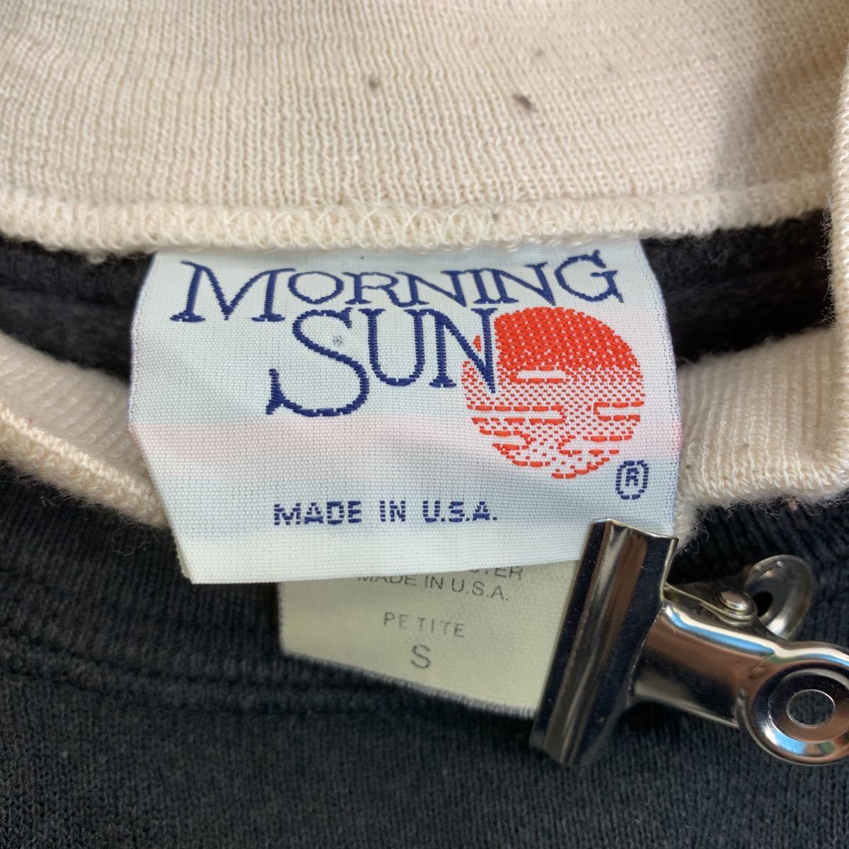 MORNING SUN ダブルネック スウェットトレーナー ウィメンズ S ブラック もみじ 秋 レトロ 古着卸 アメリカ仕入れ a401-5704_画像7