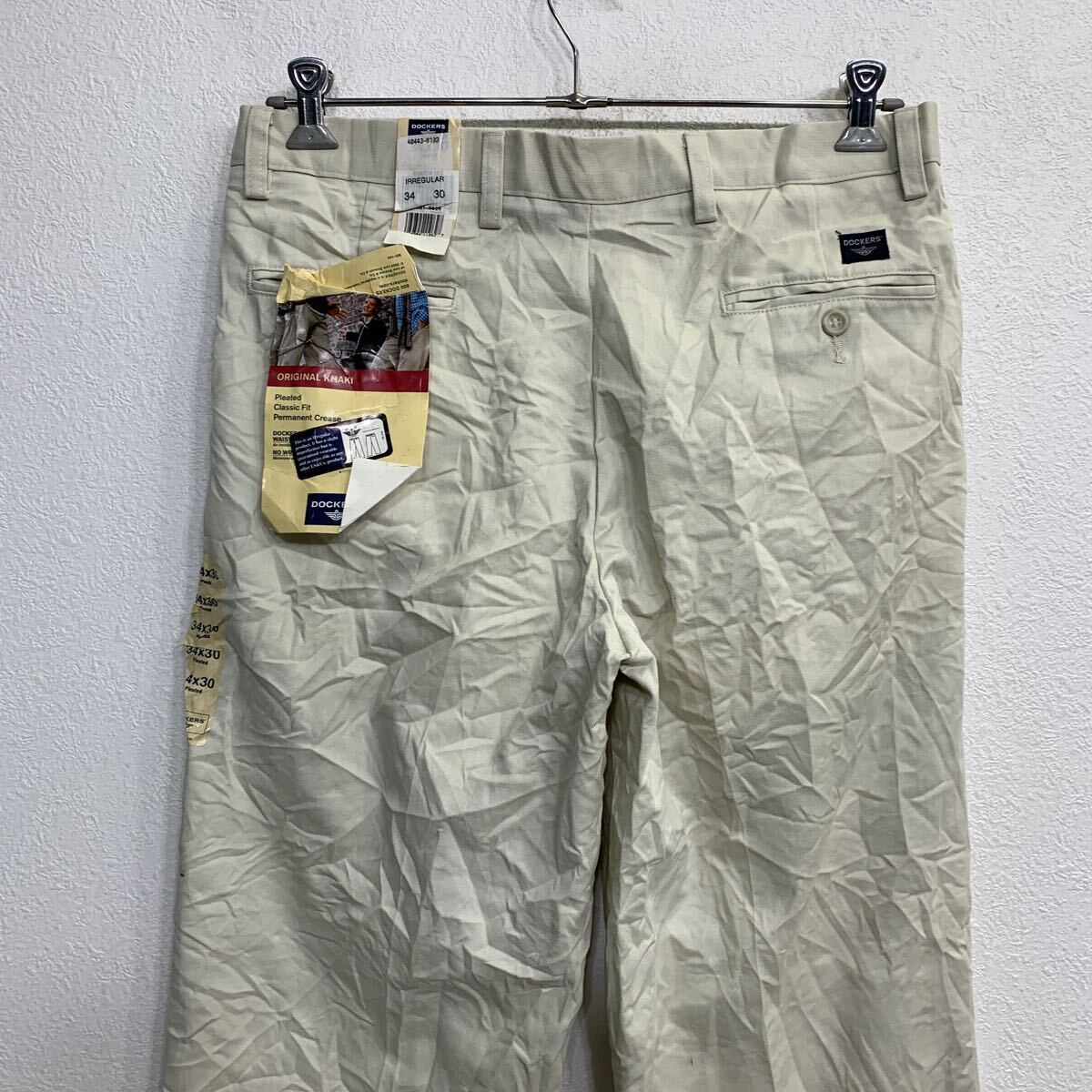 DOCKERS チノパン W34 ドッカーズ タックパンツ クラシックフィット オフホワイト コットン 古着卸 アメリカ仕入 2404-691_画像7