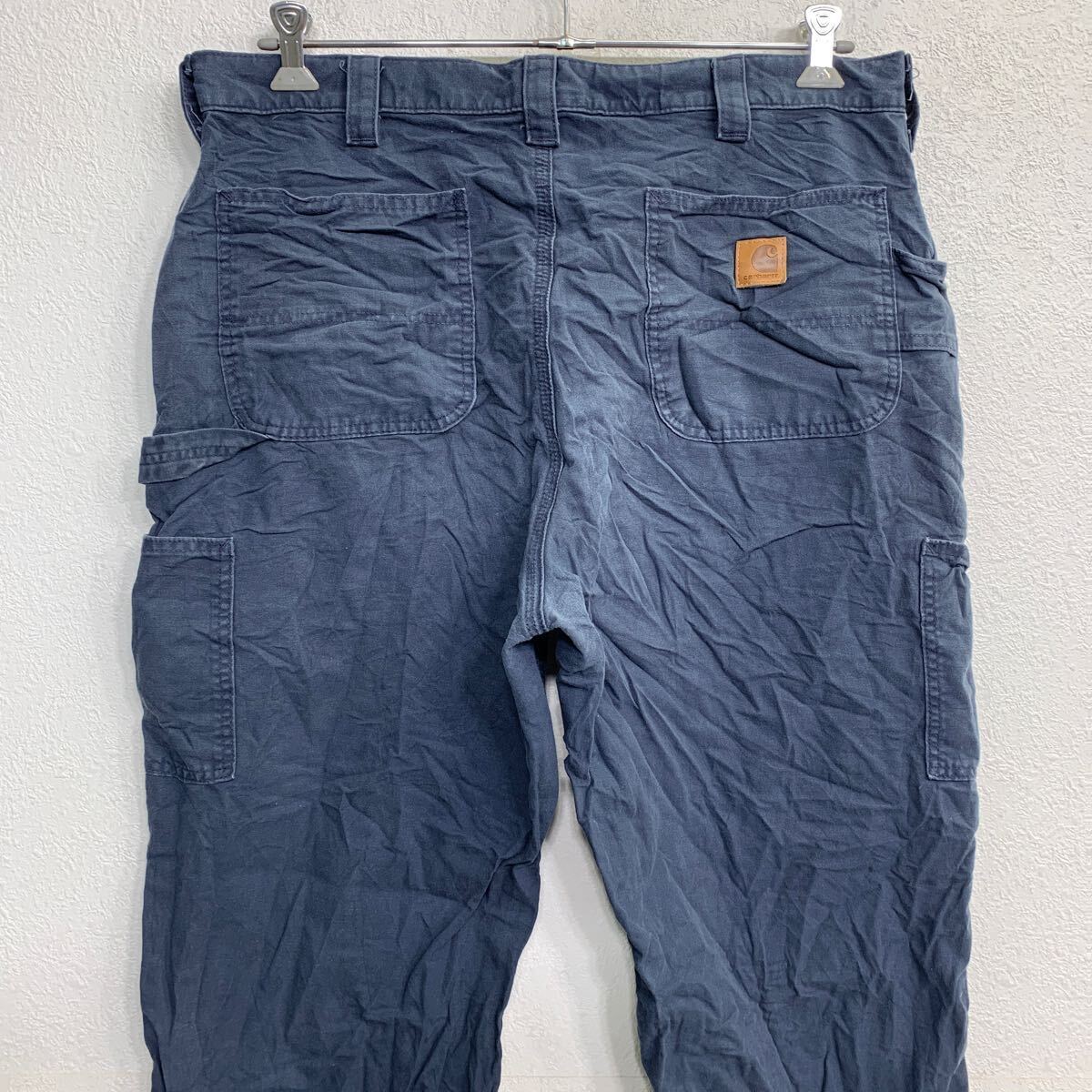 Carhartt ワークパンツ W38 カーハート ルーズフィット ビッグサイズ ネイビー コットン メキシコ製 古着卸 アメリカ仕入 2404-665の画像7