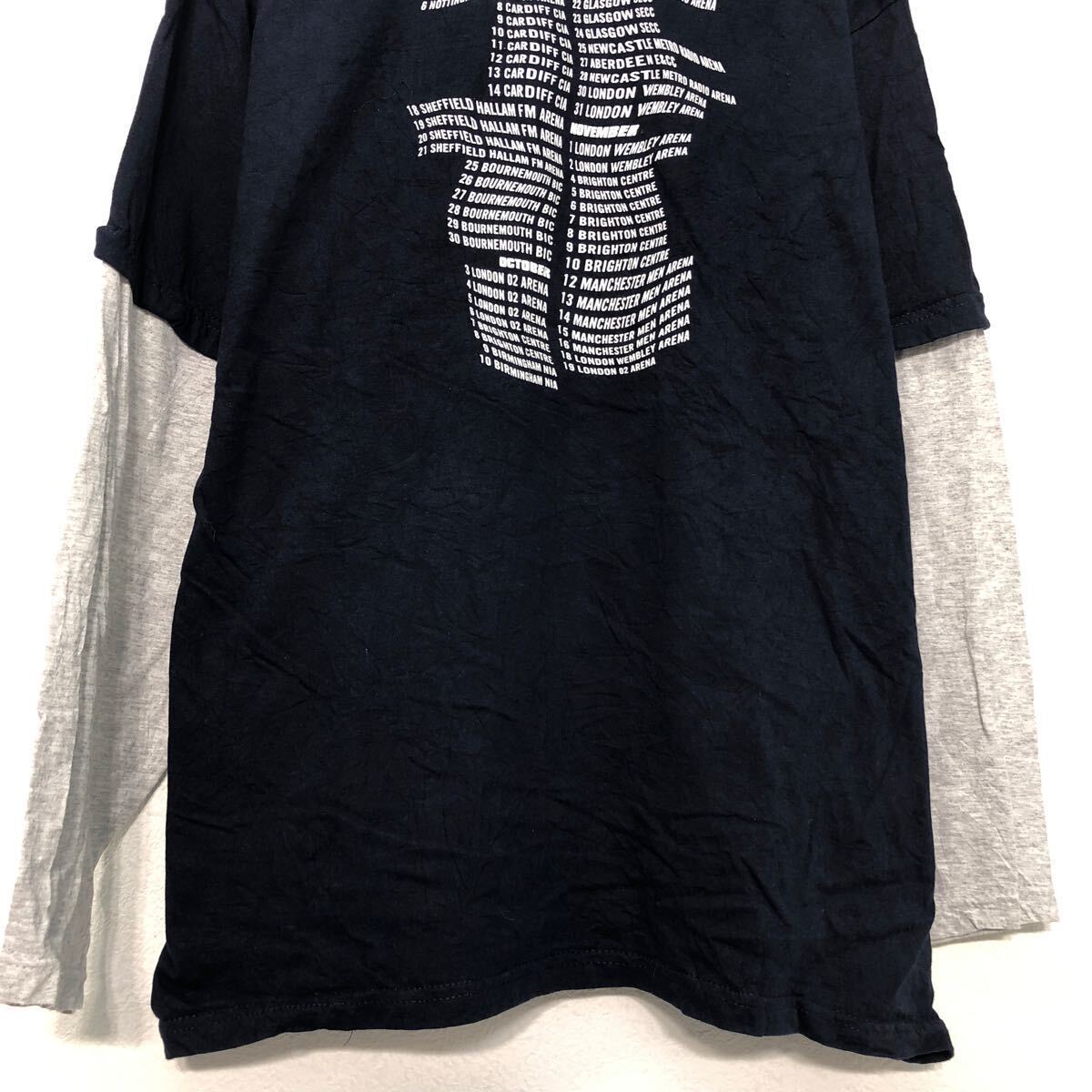 FRUIT OF THE LOOM 長袖 プリントTシャツ XL ネイビー グレー バックプリント ビッグサイズ 古着卸 アメリカ仕入 a604-6285_画像6