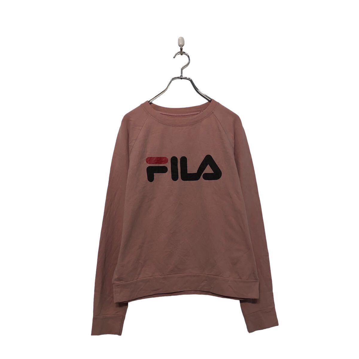 FILA ロゴ スウェット トレーナー レディース XL~ フィラ ピンク ラグラン 古着卸 アメリカ仕入 a604-6265_画像1