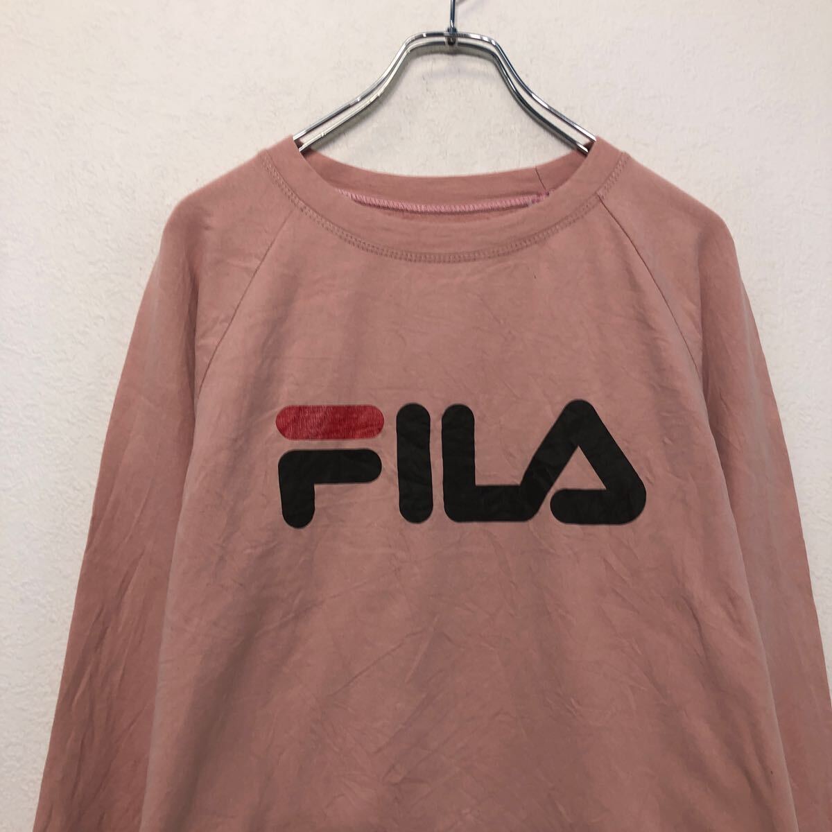 FILA ロゴ スウェット トレーナー レディース XL~ フィラ ピンク ラグラン 古着卸 アメリカ仕入 a604-6265_画像2