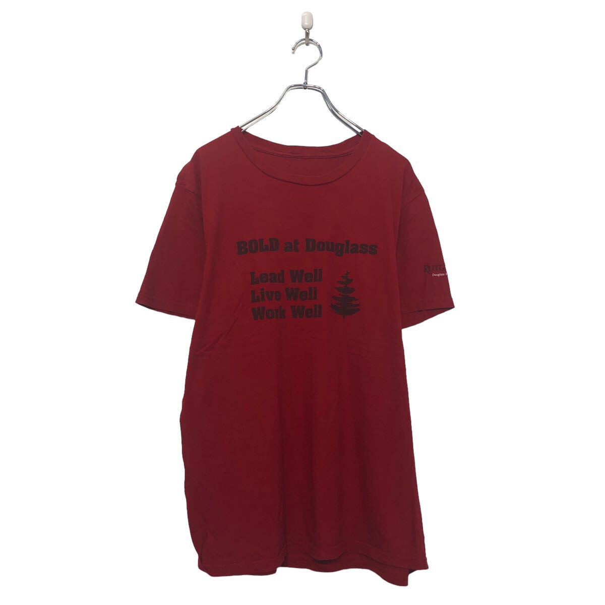 半袖 プリント Tシャツ XL~ レッド ブラック バックプリント ビッグサイズ 文字 古着卸 アメリカ仕入 a604-6386_画像1