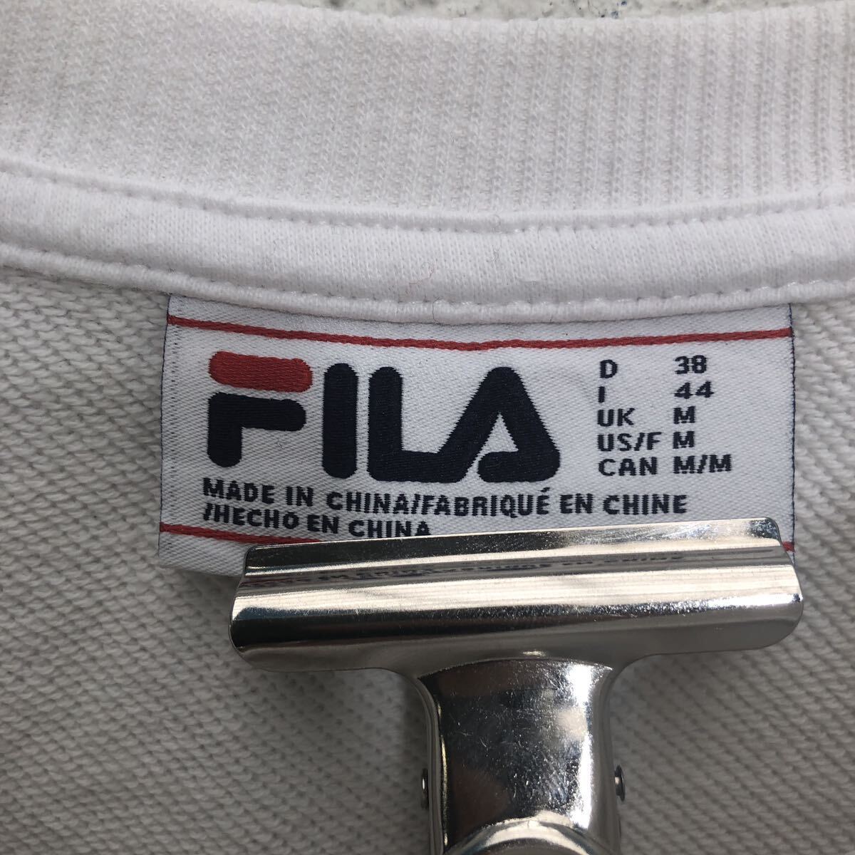 FILA ロゴ スウェット トレーナー フィラ M ホワイト リブボーダー 古着卸 アメリカ仕入 a604-6436_画像7