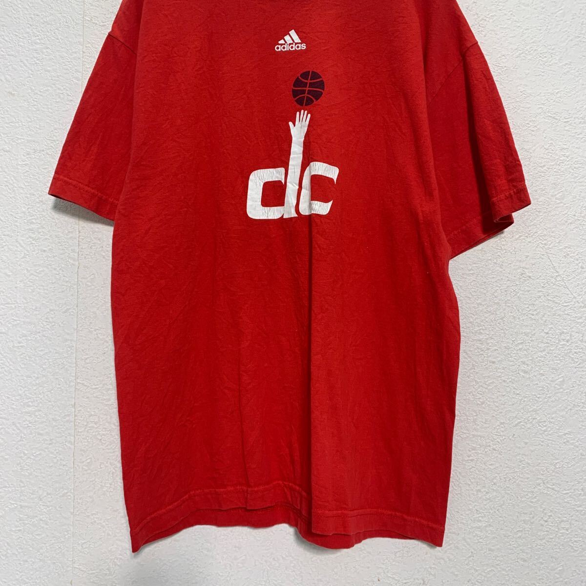 adidas 半袖 プリントTシャツ M レッド アディダス クルーネック バスケットボール 古着卸 アメリカ仕入 a604-6595_画像3