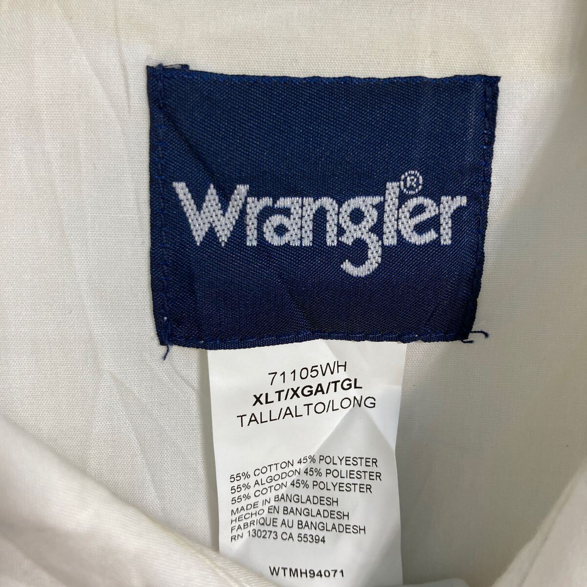 Wrangler 長袖 無地シャツ XL ホワイト ラングラー ビッグサイズ ウエスタン 古着卸 アメリカ仕入 a604-6616_画像10
