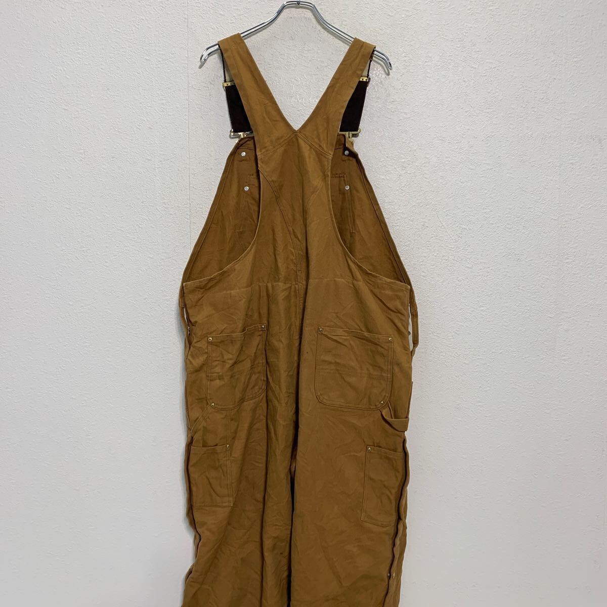 carhartt ダック オーバーオール W46 XL ブラウン カーハート メキシコ製 ワークウェア サロペット 作業着 古着卸 アメリカ仕入 a604-6823_画像5