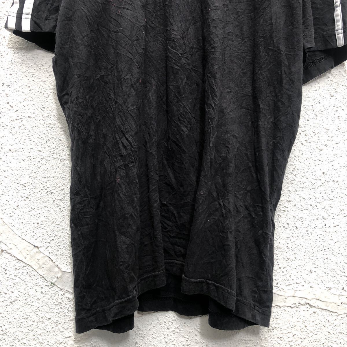 adidas 半袖 ロゴ Tシャツ アディダスM ブラック クルーネック プリント 古着卸 アメリカ仕入 a604-6928_画像3