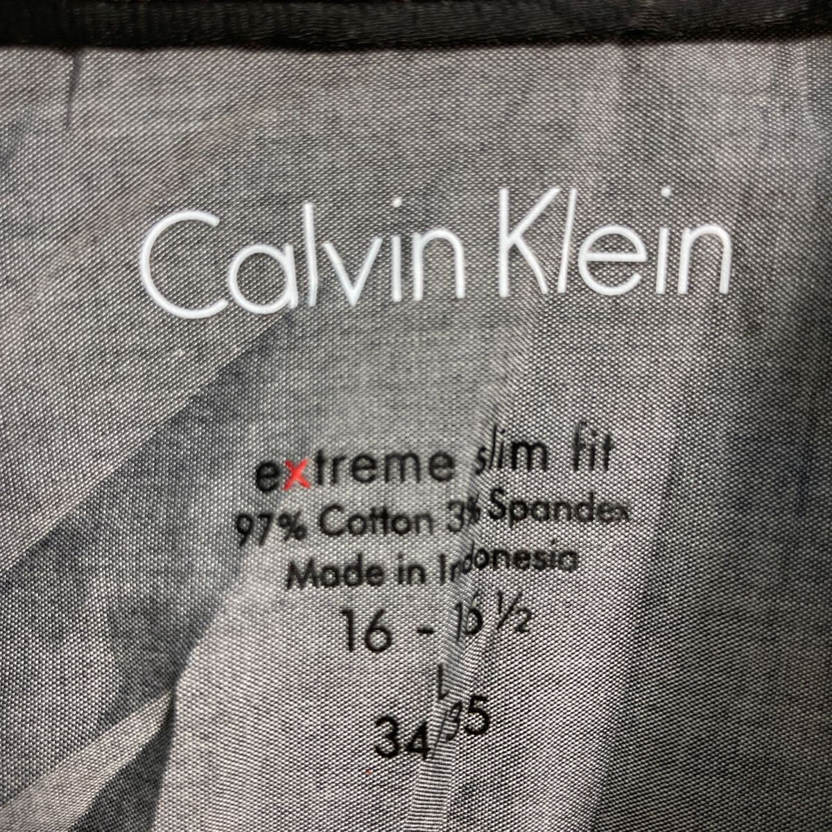 Calvin Klein 長袖 柄シャツ L ホワイト ブラック カルバン・クライン 古着卸 アメリカ仕入 a604-6862_画像7