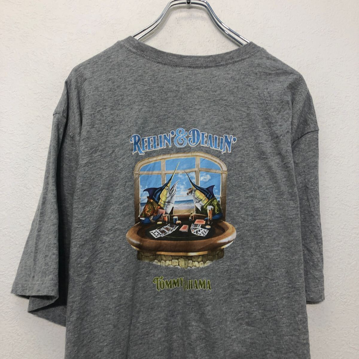 TOMMY BAHAMA 半袖 プリント Tシャツ トミーバハマ XL グレー バックプリント ビッグサイズ クルーネック 古着卸 アメリカ仕入 a604-6989_画像5