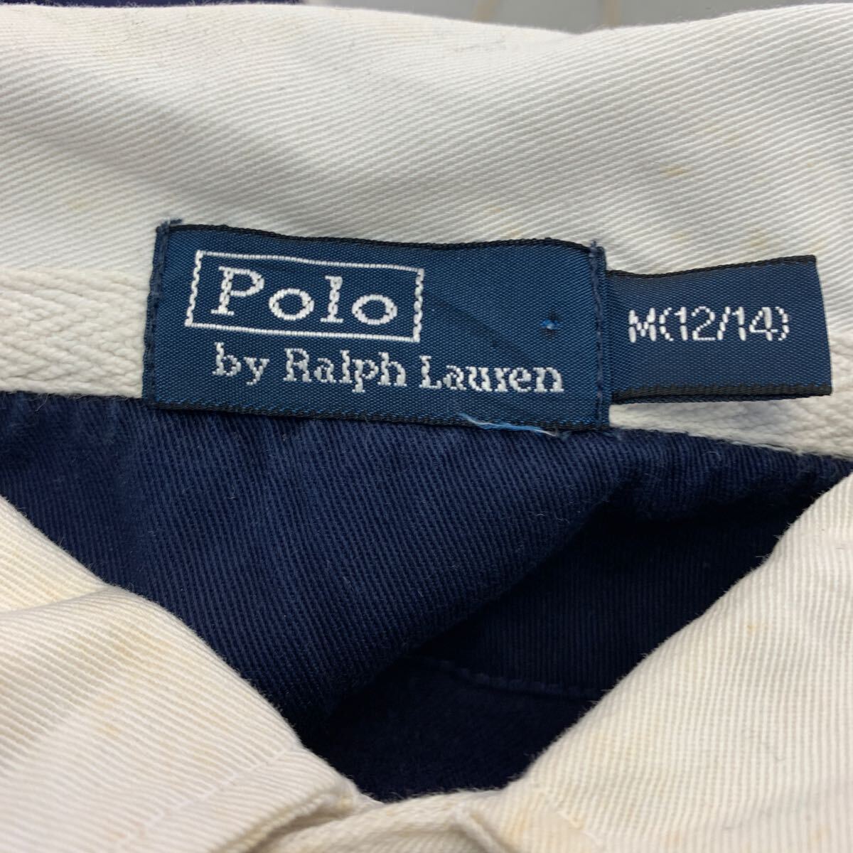 Polo Ralph Lauren 長袖 ボーダーポロシャツ M 150～ キッズ ネイビー ホワイト ラガーシャツ 古着卸 アメリカ仕入 a604-7091_画像8