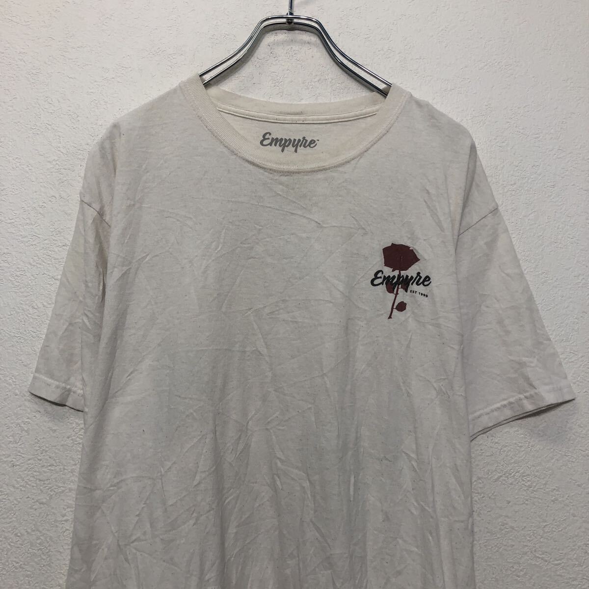 Empyre 半袖 プリント Tシャツ L ホワイト ロゴ バックプリント クルーネック 古着卸 アメリカ仕入 a604-7110_画像2