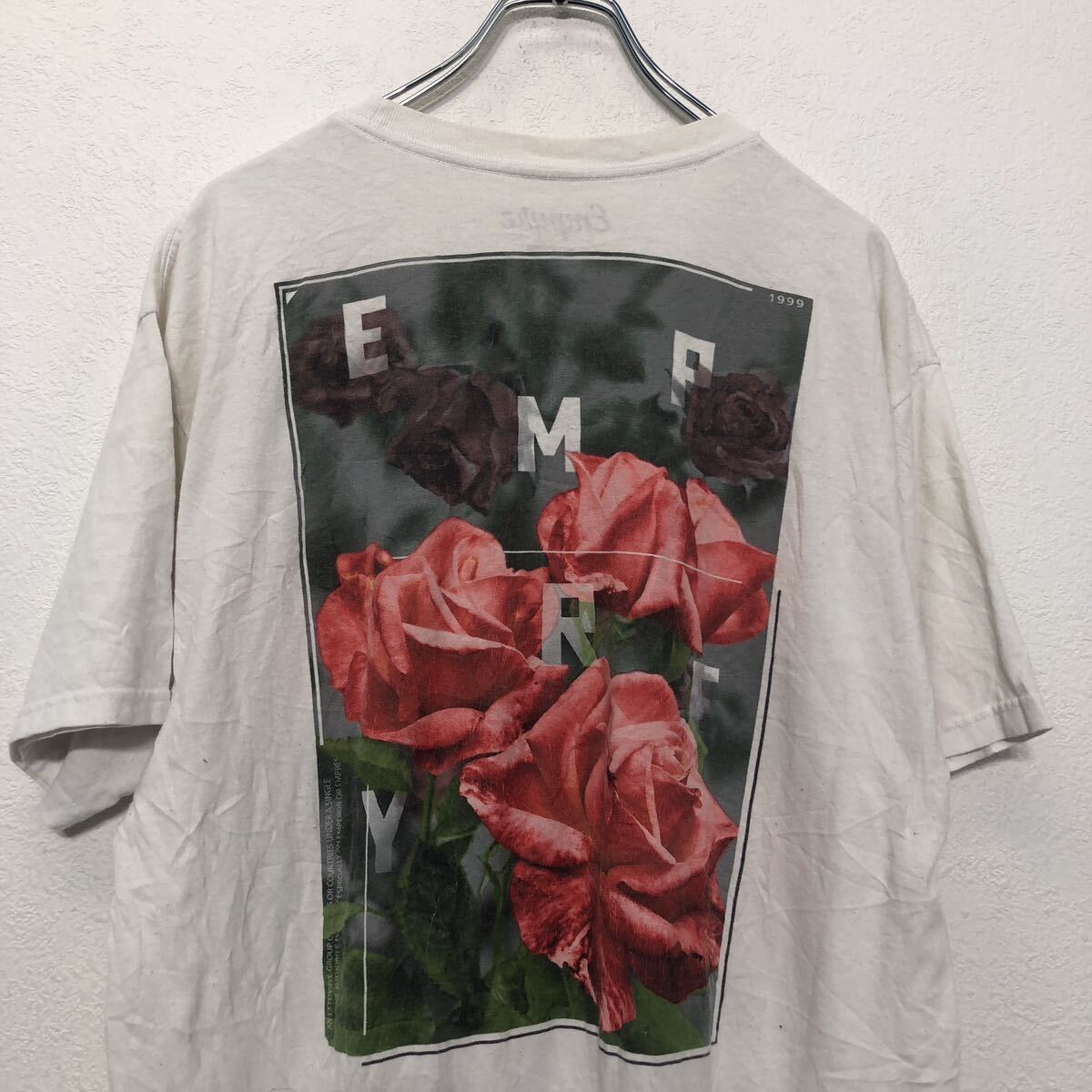 Empyre 半袖 プリント Tシャツ L ホワイト ロゴ バックプリント クルーネック 古着卸 アメリカ仕入 a604-7110_画像5